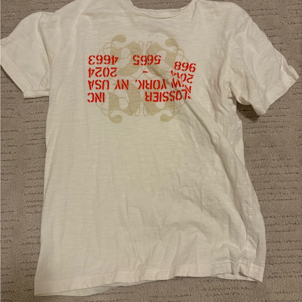 Glossier White Graphic T-Shirt with Red Print